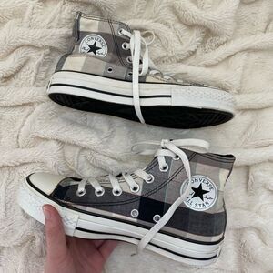 NWOT Converse All Star high top plaid sneakers